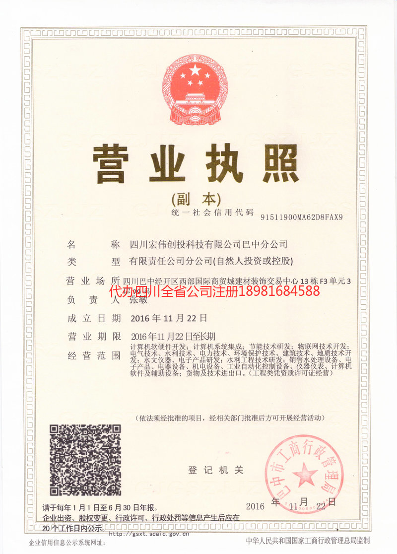 垫江垫江宏伟创投科技有限公司